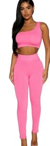 New NW One-sided Shoulder Leggings Set